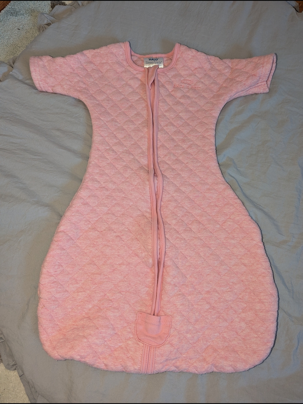 Halo Transition Swaddle - Quilted Pink Sleep Sack With Arms - Small